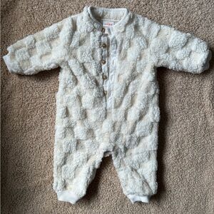 Cozy Cream Button-Up Baby Onesie